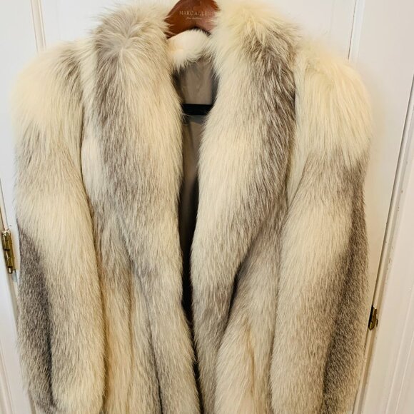 Incredible Full Length Blue Fox Fur Coat | Beautiful Collar | Stunning White Fur - Picture 6 of 16